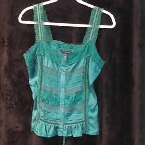 Romantic corset style sleeveless blouse